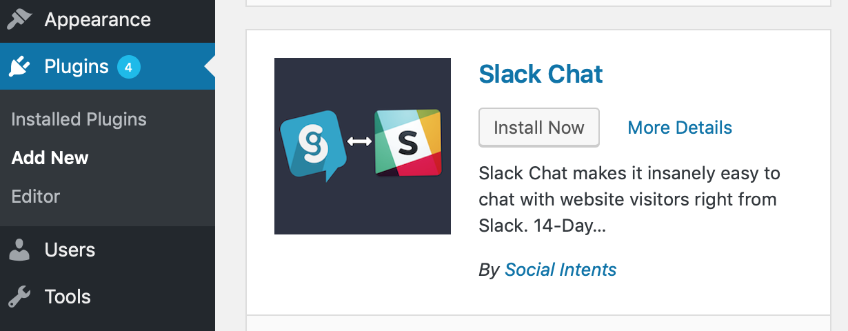 Download do plugin Wordpress Slack.